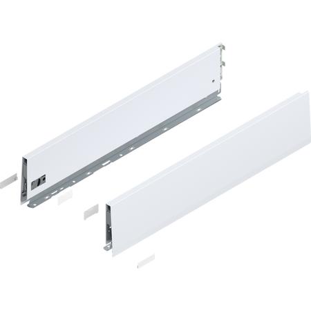 BLUM 470K6002S Bok MERIVOBOX, wysokość K (129 mm), dł.=600 mm, lewy+prawy, JEDWABIŚCIE BIAŁY MAT