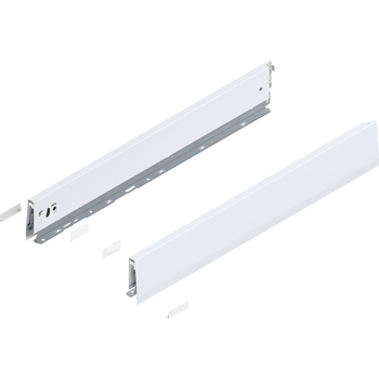 BLUM 470M6002S Bok MERIVOBOX, wysokość M (91 mm), dł.=600 mm, lewy+prawy, JEDWABIŚCIE BIAŁY MAT