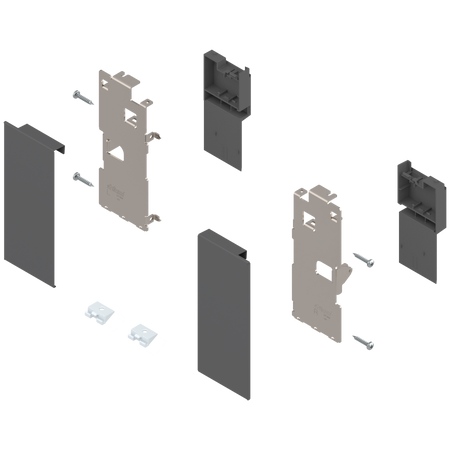 BLUM ZI7.0KS0 Mocowanie frontu LEGRABOX , wys. K, do szuflady wewnętrznej, lewe+prawe, do LEGRABOX pure ANTRACYT MAT