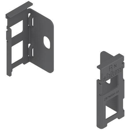 BLUM ZB7N000S Uchwyt drewnianej ścianki tylnej LEGRABOX, wys. N (80 mm), prawy+lewy ANTRACYT MAT