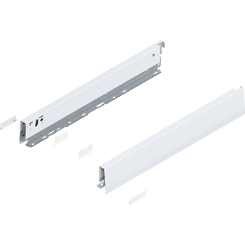 BLUM 470N4502S Bok MERIVOBOX, wysokość N (68.5 mm), dł.=450 mm, lewy+prawy, JEDWABIŚCIE BIAŁY MAT