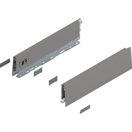BLUM 470M3502S Bok MERIVOBOX, wysokość M (91 mm), dł.=350 mm, lewy+prawy, SZARY INDIUM MAT