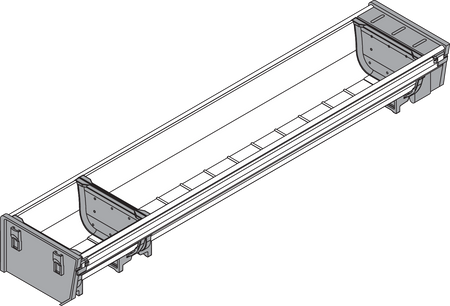 BLUM ZSI.500BI1N ORGA-LINE wkład z pojemnikami (częściowe wypełnienie), do szuflady standardowej TANDEMBOX, dł. NL=500 mm, szer. korpusu KB=600 mm, szer.=103 mm INOX