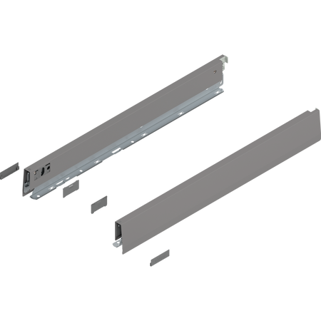 BLUM 470N5502S Bok MERIVOBOX, wysokość N (68.5 mm), dł.=550 mm, lewy+prawy, SZARY INDIUM MAT