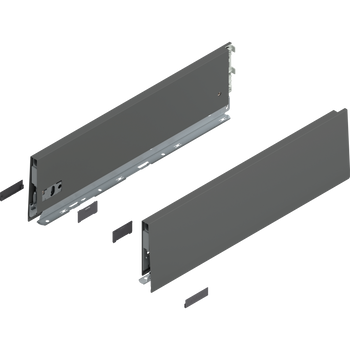 BLUM 470K4502S Bok MERIVOBOX, wysokość K (129 mm), dł.=450 mm, lewy+prawy, ANTRACYT MAT