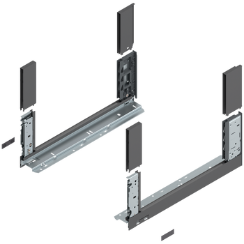 BLUM 780C4502S Bok szuflady LEGRABOX, wysokość C (177 mm), dł.=450 mm, lewy+prawy, do LEGRABOX free ANTRACYT MAT