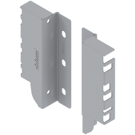 BLUM Z30K000S HO-RW MP R906 Uchwyt drewnianej ścianki tylnej TANDEMBOX, wys. K (128,5 mm), prawy+lewy SZARY