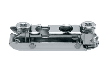 BLUM 175H410Z CLIP prowadnik, prosty, 0 mm, Stal, na zamont. EURO wkręty, drzwi bliźniacze, RW: mimośród