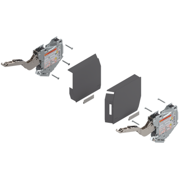 BLUM 20K2B00T06 AVENTOS HK-S do małych frontów uchylnych, siłownik (Zestaw), współczynnik mocy=220-500 przy 2 szt., do TIP-ON CIEMNOSZARY