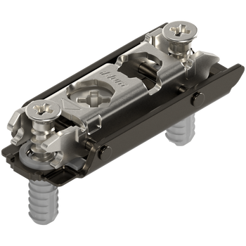 BLUM 177H3100E CLIP prowadnik, prosty, 0 mm, Stal, z kołkiem rozporowym EXPANDO, RW: mimośród, CZARNY ONYKS