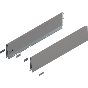 BLUM 470K6002S Bok MERIVOBOX, wysokość K (129 mm), dł.=600 mm, lewy+prawy, SZARY INDIUM MAT
