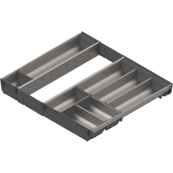 BLUM ZSI.60VEI6 ORGA-LINE wkład z pojemnikami (całkowite wypełnienie), do szuflady standardowej TANDEMBOX, dł. NL=500 mm, szer. korpusu KB=600 mm INOX