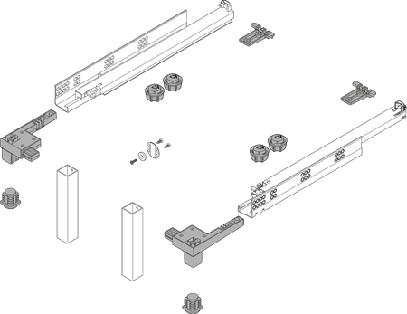 BLUM Z95.4600 SPACE STEP Zestaw, tworzywo sztuczne/stal, dł.=460 mm ANTRACYT MAT