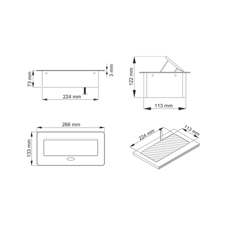 Design Light KOMBI BOX USB A C gniazdo meblowe, kolor czarny