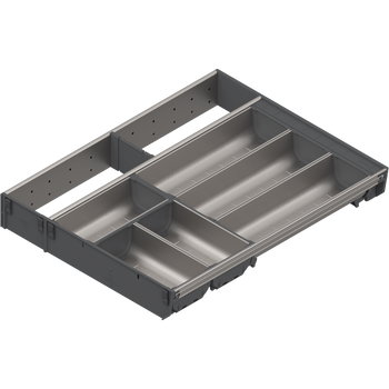 BLUM ZSI.500KI4 ORGA-LINE wkład kombi (częściowe wypełnienie), do szuflady standardowej TANDEMBOX, dł. NL=500 mm, szer. korpusu KB=1000 mm, szer.=377 mm INOX
