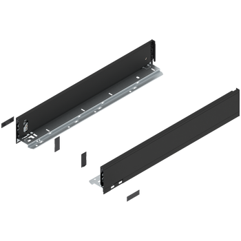 BLUM 770M5502S Bok szuflady LEGRABOX, wysokość M (90.5 mm), dł.=550 mm, lewy+prawy, do LEGRABOX pure CZARNY CARBON MAT