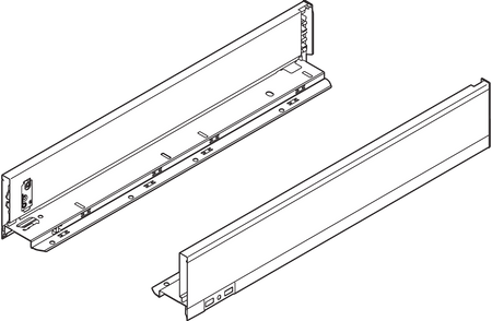 BLUM 770M5502S Bok szuflady LEGRABOX, wysokość M (90.5 mm), dł.=550 mm, lewy+prawy, do LEGRABOX pure CZARNY CARBON MAT
