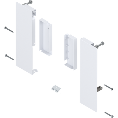 BLUM ZI4.2ES1 Mocowanie frontu MERIVOBOX, do szuflady wewnętrznej, lewe+prawe, JEDWABIŚCIE BIAŁY MAT