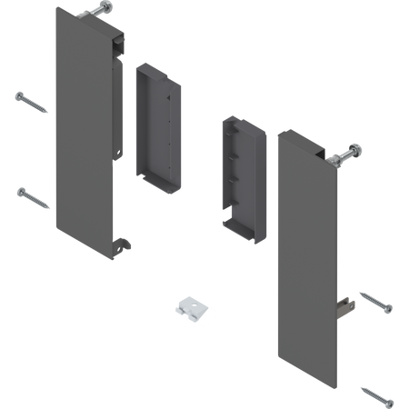 BLUM ZI4.2ES1 Mocowanie frontu MERIVOBOX, do szuflady wewnętrznej, lewe+prawe, ANTRACYT MAT