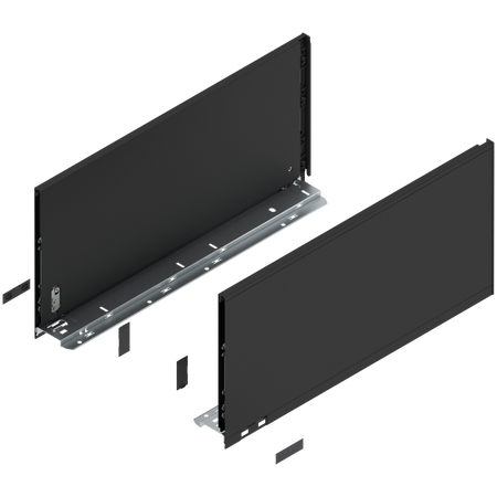 BLUM 770F5002S Bok szuflady LEGRABOX, wysokość F (241 mm), dł.=500 mm, lewy+prawy, do LEGRABOX pure CZARNY carbon MAT
