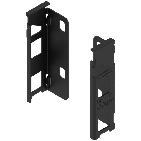 BLUM ZB7M000S Uchwyt drewnianej ścianki tylnej LEGRABOX, wys. M (106 mm), prawy+lewy CZARNY CARBON MAT