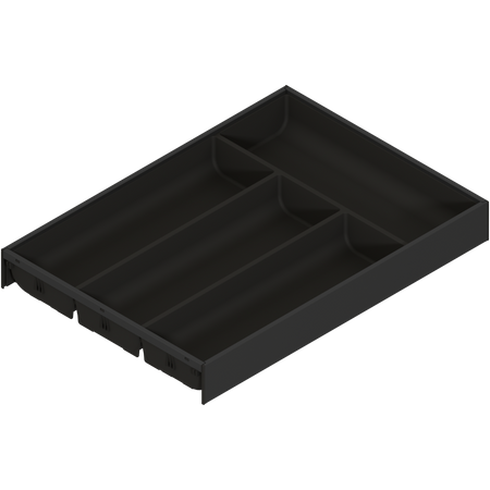 BLUM ZC7S450BS3 AMBIA-LINE  wkład na sztućce do szuflady standardowej, do LEGRABOX/MERIVOBOX, tworzywo sztuczne/stal, 4 przegródka na sztućce, dł.=450 mm, szerokość=300 mm CZARNY MAT