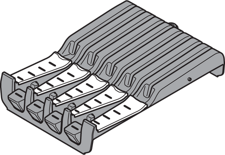 BLUM ZSZ.02M0 ORGA-LINE wkład na noże, na 4 duże i 5 małych noży, szerokość=177.5mm INOX