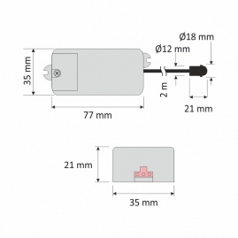 Design Light Wyłącznik PIR model GD500 230V AC z czujką ruchu bezdotykowy