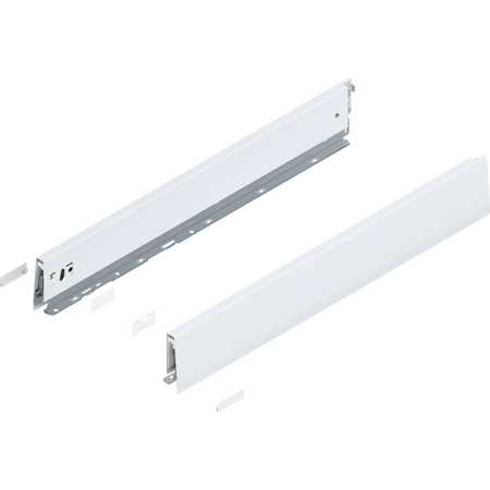 BLUM 470M6002S Bok MERIVOBOX, wysokość M (91 mm), dł.=600 mm, lewy+prawy, JEDWABIŚCIE BIAŁY MAT