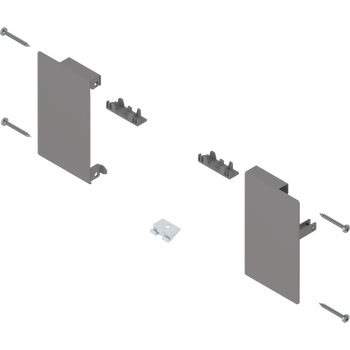 BLUM ZI4.0MS1 Mocowanie frontu MERIVOBOX, do szuflady wewnętrznej, lewe+prawe, SZARY INDIUM MAT
