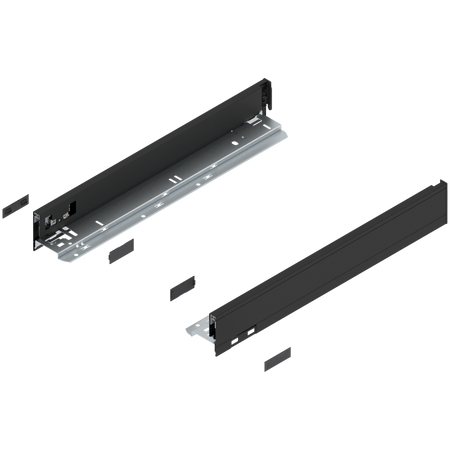 BLUM LEGRABOX 770N4502S  Bok szuflady LEGRABOX, wysokość N (66.5 mm), dł.=450 mm, lewy+prawy, do LEGRABOX pure CZARNY CARBON MAT