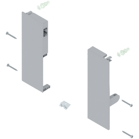 BLUM ZIF.76C0 Mocowanie frontu TANDEMBOX , wys. C, do szuflady wewnętrznej z pojedynczym relingiem, lewe+prawe, do TANDEMBOX antaro SZARY