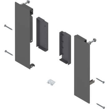 BLUM ZI4.2ES1 Mocowanie frontu MERIVOBOX, do szuflady wewnętrznej, lewe+prawe, ANTRACYT MAT