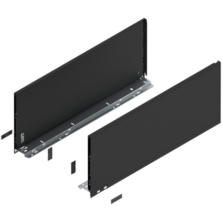 BLUM 770F6002S Bok szuflady LEGRABOX, wysokość F (241 mm), dł.=600 mm, lewy+prawy, do LEGRABOX pure CZARNY CARBON MAT