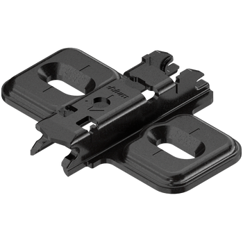 BLUM 173L6100CLIP prowadnik, krzyżakowy, 0 mm, Stal, Wkręty, RW: otwór podłużny, CZARNY ONYKS