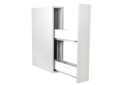 SMARTT KOSZ CARGO DO SZAFKI 15 CICHY DOMYK PEŁNE DNO WYSUW 2 POZIOMY LEWY BIAŁY