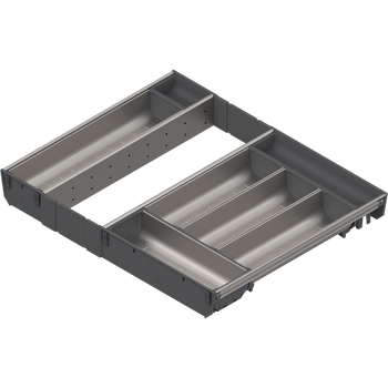 BLUM ZSI.60VEI4 ORGA-LINE wkład z pojemnikami (całkowite wypełnienie), do szuflady standardowej TANDEMBOX, dł. NL=450 mm, szer. korpusu KB=600 mm INOX