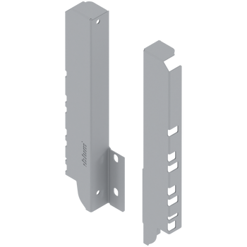 BLUM Z30D000S.22HO-RW MP Uchwyt drewnianej ścianki tylnej TANDEMBOX, wys. D (224 mm), do szuflady zlewozmywakowej, prawy+lewy SZARY