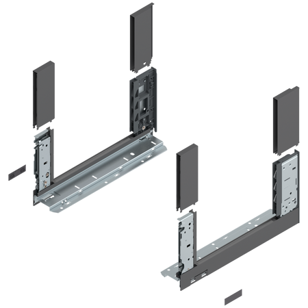 BLUM 780C3502S Bok szuflady LEGRABOX, wysokość C (177 mm), dł.=350 mm, lewy+prawy, do LEGRABOX free ANTRACYT MAT