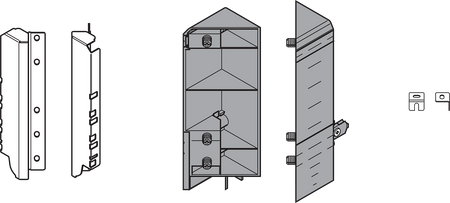 BLUM ZSF.345E.D1 Mocowanie frontu TANDEMBOX, wys. D, EXPANDO, zestaw, SPACE CORNER