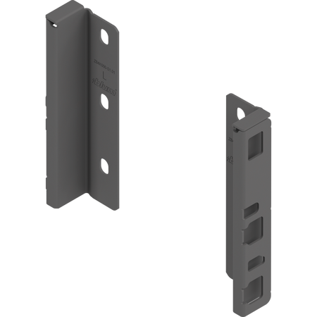 BLUM ZB4K000S Uchwyt drewnianej ścianki tylnej MERIVOBOX, wys. K (146 mm), prawy+lewy, ANTRACYT MAT