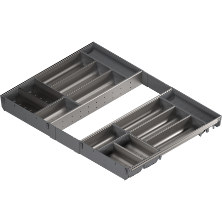 BLUM ZSI.80VEI7 ORGA-LINE wkład z pojemnikami (całkowite wypełnienie), do szuflady standardowej TANDEMBOX, dł. NL=550 mm, szer. korpusu KB=800 mm INOX