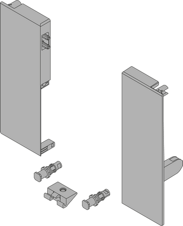 BLUM ZIF.76C0 Mocowanie frontu TANDEMBOX , wys. C, do szuflady wewnętrznej z pojedynczym relingiem, lewe+prawe, do TANDEMBOX antaro SZARY