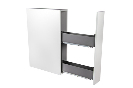 SMARTT KOSZ CARGO DO SZAFKI 15 CICHY DOMYK PEŁNE DNO WYSUW 2 POZIOMY LEWY ANTRACYT