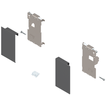 BLUM ZI7.0MS0 Mocowanie frontu LEGRABOX , zamontowany na wkręt do listwy dystansowej, do szuflady wewnętrznej, lewe+prawe, do LEGRABOX pure ANTRACYT MAT