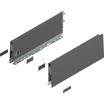 BLUM 470K3502S Bok MERIVOBOX, wysokość K (129 mm), dł.=350 mm, lewy+prawy, ANTRACYT MAT