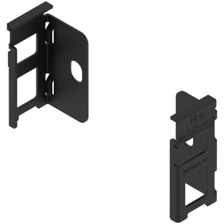 BLUM ZB7N000S Uchwyt drewnianej ścianki tylnej LEGRABOX, wys. N (80 mm), prawy+lewy CZARNY CARBON MAT