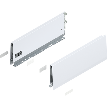 BLUM 470K3502S Bok MERIVOBOX, wysokość K (129 mm), dł.=350 mm, lewy+prawy, JEDWABIŚCIE BIAŁY MAT