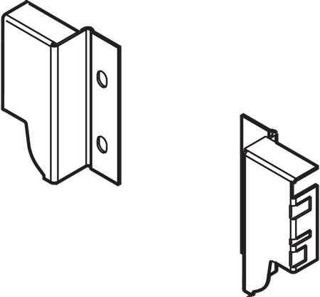 BLUM Z30M000S.04HO-RW MP R906 Uchwyt drewnianej ścianki tylnej TANDEMBOX, wys. M (96,5 mm), prawy+lewy SZARY
