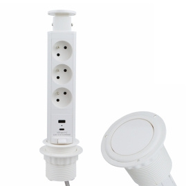 Design Light LIFT BOX USB A+C gniazdo meblowe, kolor biały